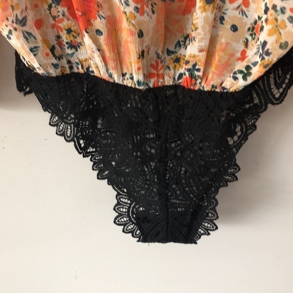 Free People Say It To Me Floral Bodysuit Long Sleeve Small Girly Feminine Boho - Picture 9 of 16